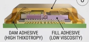 Glob Top Dam & Fill Encapsulation for Optical Transceiver Modules